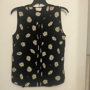 Kate Spade Sleeveless Black Daisy Bee Keyhole Neckline